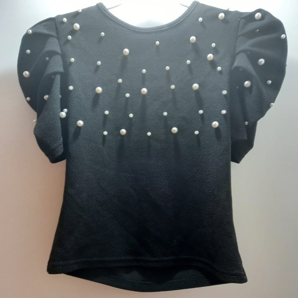 Black Beaded Blouse